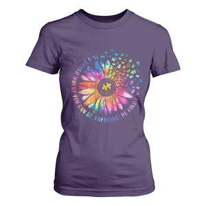 Be Kind Autism Awareness T Shirt For Women Kindness Sunflower Tie Dye Puzzle TS02 Purple Print Your Wear