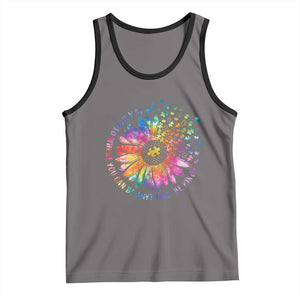 Be Kind Autism Awareness Tank Top Kindness Sunflower Tie Dye Puzzle TS02 Deep Heather Black Print Your Wear
