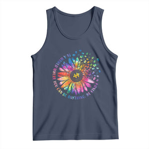 Be Kind Autism Awareness Tank Top Kindness Sunflower Tie Dye Puzzle TS02 Navy Print Your Wear