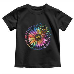 Be Kind Autism Awareness Toddler T Shirt Kindness Sunflower Tie Dye Puzzle TS02 Black Print Your Wear