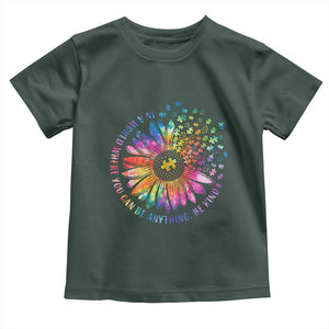 Be Kind Autism Awareness Toddler T Shirt Kindness Sunflower Tie Dye Puzzle TS02 Dark Forest Green Print Your Wear