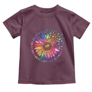 Be Kind Autism Awareness Toddler T Shirt Kindness Sunflower Tie Dye Puzzle TS02 Maroon Print Your Wear