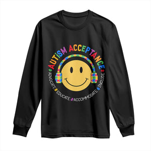 Autism Awareness Acceptance Long Sleeve Shirt Special Education Teacher Kids TS02 Black Print Your Wear