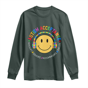 Autism Awareness Acceptance Long Sleeve Shirt Special Education Teacher Kids TS02 Dark Forest Green Print Your Wear