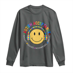 Autism Awareness Acceptance Long Sleeve Shirt Special Education Teacher Kids TS02 Dark Heather Print Your Wear