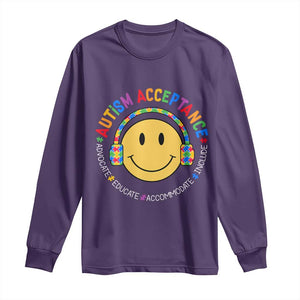 Autism Awareness Acceptance Long Sleeve Shirt Special Education Teacher Kids TS02 Purple Print Your Wear