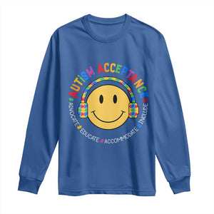 Autism Awareness Acceptance Long Sleeve Shirt Special Education Teacher Kids TS02 Royal Blue Print Your Wear