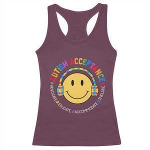 Autism Awareness Acceptance Racerback Tank Top Special Education Teacher Kids TS02 Maroon Print Your Wear
