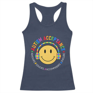 Autism Awareness Acceptance Racerback Tank Top Special Education Teacher Kids TS02 Navy Print Your Wear