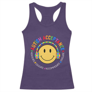 Autism Awareness Acceptance Racerback Tank Top Special Education Teacher Kids TS02 Purple Print Your Wear