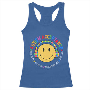 Autism Awareness Acceptance Racerback Tank Top Special Education Teacher Kids TS02 Royal Blue Print Your Wear