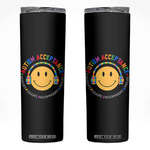 Autism Awareness Acceptance Skinny Tumbler Special Education Teacher Kids TS02 Black Print Your Wear