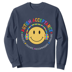 Autism Awareness Acceptance Sweatshirt Special Education Teacher Kids TS02 Navy Print Your Wear