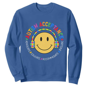 Autism Awareness Acceptance Sweatshirt Special Education Teacher Kids TS02 Royal Blue Print Your Wear