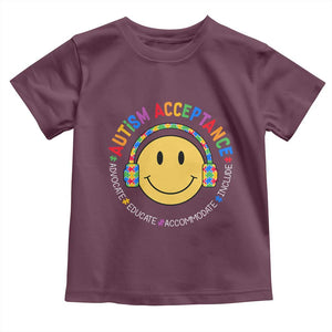 Autism Awareness Acceptance Toddler T Shirt Special Education Teacher Kids TS02 Maroon Print Your Wear