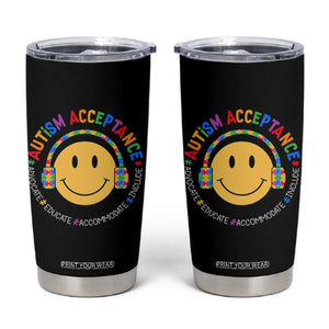 Autism Awareness Acceptance Tumbler Cup Special Education Teacher Kids TS02 Black Print Your Wear