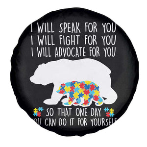 Autism Mama Bear Spare Tire Cover I Will Speak Fight Advocate For You TS02 Print Your Wear