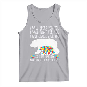 Autism Mama Bear Tank Top I Will Speak Fight Advocate For You TS02 Athletic Heather Print Your Wear