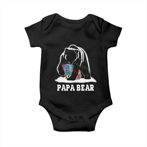 Autism Papa Bear Baby Onesie Support Autistic Matching Family Dad TS02 Black Print Your Wear