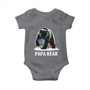 Autism Papa Bear Baby Onesie Support Autistic Matching Family Dad TS02 Charcoal Print Your Wear