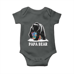 Autism Papa Bear Baby Onesie Support Autistic Matching Family Dad TS02 Dark Heather Print Your Wear