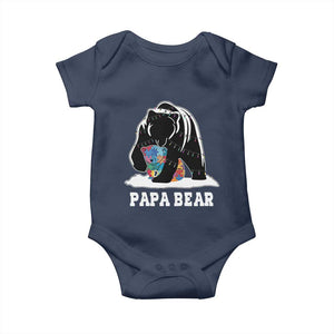 Autism Papa Bear Baby Onesie Support Autistic Matching Family Dad TS02 Navy Print Your Wear