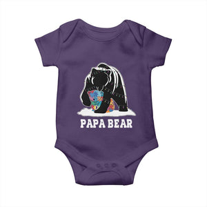 Autism Papa Bear Baby Onesie Support Autistic Matching Family Dad TS02 Purple Print Your Wear
