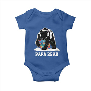 Autism Papa Bear Baby Onesie Support Autistic Matching Family Dad TS02 Royal Blue Print Your Wear