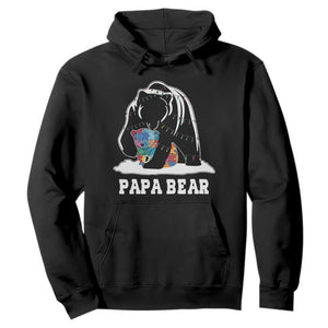 Autism Papa Bear Hoodie Support Autistic Matching Family Dad TS02 Black Print Your Wear