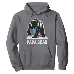 Autism Papa Bear Hoodie Support Autistic Matching Family Dad TS02 Charcoal Print Your Wear