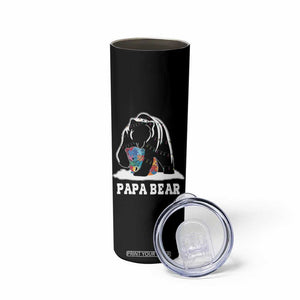 Autism Papa Bear Skinny Tumbler Support Autistic Matching Family Dad TS02 Print Your Wear