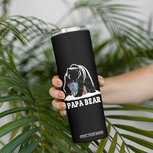 Autism Papa Bear Skinny Tumbler Support Autistic Matching Family Dad TS02 Print Your Wear