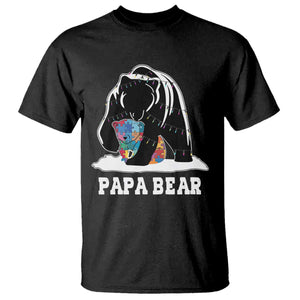 Autism Papa Bear T Shirt Support Autistic Matching Family Dad TS02 Black Print Your Wear