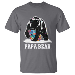 Autism Papa Bear T Shirt Support Autistic Matching Family Dad TS02 Charcoal Print Your Wear