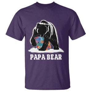 Autism Papa Bear T Shirt Support Autistic Matching Family Dad TS02 Purple Print Your Wear