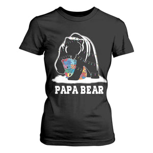 Autism Papa Bear T Shirt For Women Support Autistic Matching Family Dad TS02 Black Print Your Wear