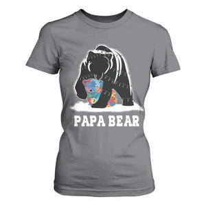 Autism Papa Bear T Shirt For Women Support Autistic Matching Family Dad TS02 Charcoal Print Your Wear
