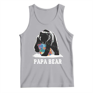 Autism Papa Bear Tank Top Support Autistic Matching Family Dad TS02 Athletic Heather Print Your Wear