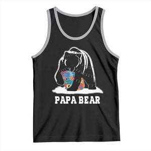 Autism Papa Bear Tank Top Support Autistic Matching Family Dad TS02 Black Athletic Heather Print Your Wear