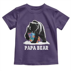 Autism Papa Bear Toddler T Shirt Support Autistic Matching Family Dad TS02 Purple Print Your Wear