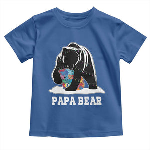 Autism Papa Bear Toddler T Shirt Support Autistic Matching Family Dad TS02 Royal Blue Print Your Wear