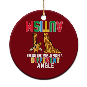 Giraffe Autism Awareness Ceramic Ornament Seeing World Different Angle TS02 1pc Red Print Your Wear