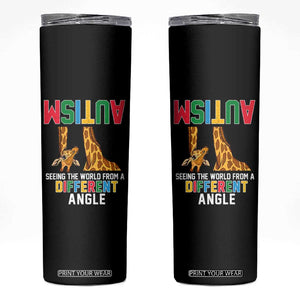 Giraffe Autism Awareness Skinny Tumbler Seeing World Different Angle TS02 Black Print Your Wear