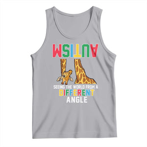 Giraffe Autism Awareness Tank Top Seeing World Different Angle TS02 Athletic Heather Print Your Wear