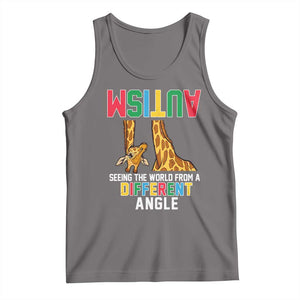 Giraffe Autism Awareness Tank Top Seeing World Different Angle TS02 Deep Heather Print Your Wear
