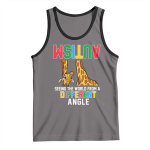 Giraffe Autism Awareness Tank Top Seeing World Different Angle TS02 Deep Heather Black Print Your Wear