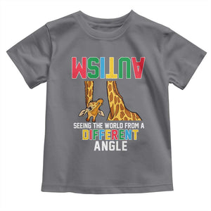 Giraffe Autism Awareness Toddler T Shirt Seeing World Different Angle TS02 Charcoal Print Your Wear