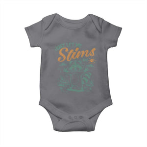 Funny Raccoon Autism Awareness Baby Onesie Just Let Me Stim Bro TS02 Charcoal Print Your Wear