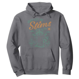 Funny Raccoon Autism Awareness Hoodie Just Let Me Stim Bro TS02 Charcoal Print Your Wear