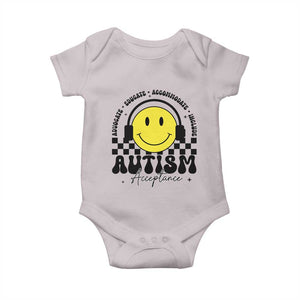 Autism Acceptance Baby Onesie Advocate Educate Accomodate Include Special Education TS02 Ice Gray Print Your Wear